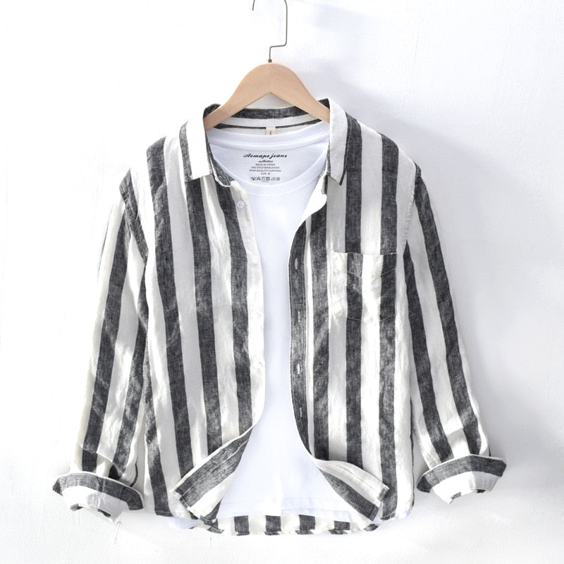 Camisa Linho Slim Luxo Atemporal Guarda Roupa Masculino Coleção Premium Sartong Cambridge®