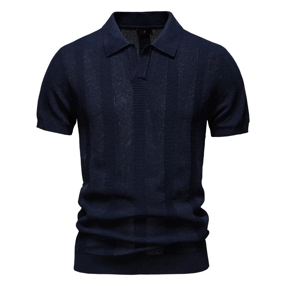 Camisa Polo Tricot Puro Algodão Suprema Elegância Atemporal Luxo Sartong Nantes®