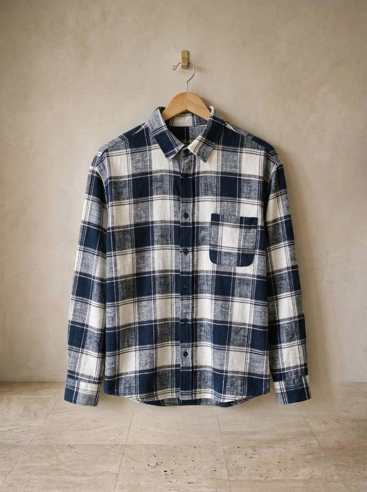 Azul | Camisa de flanela xadrez Altea azul – peça sozinha, foto de produto