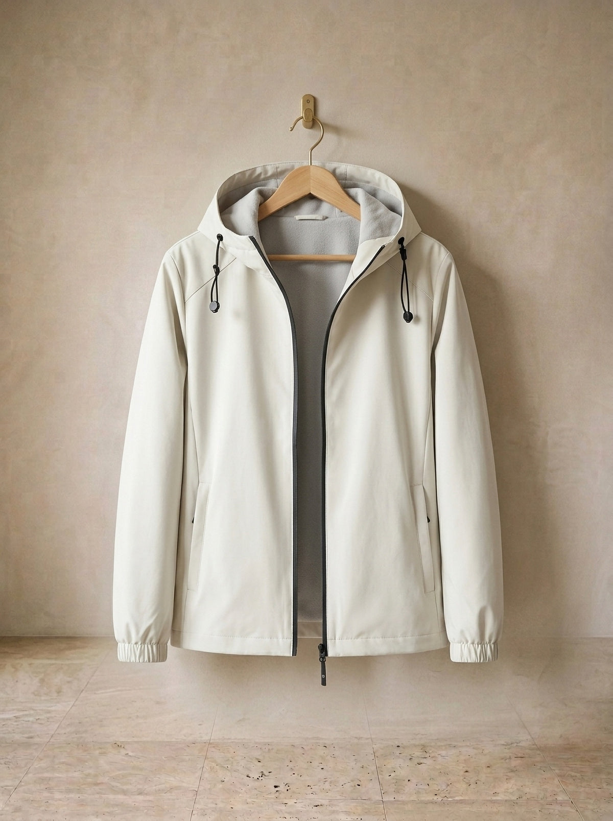 Branco | Jaqueta com capuz forrada de fleece Amersfoort branco – peça sozinha, foto de produto