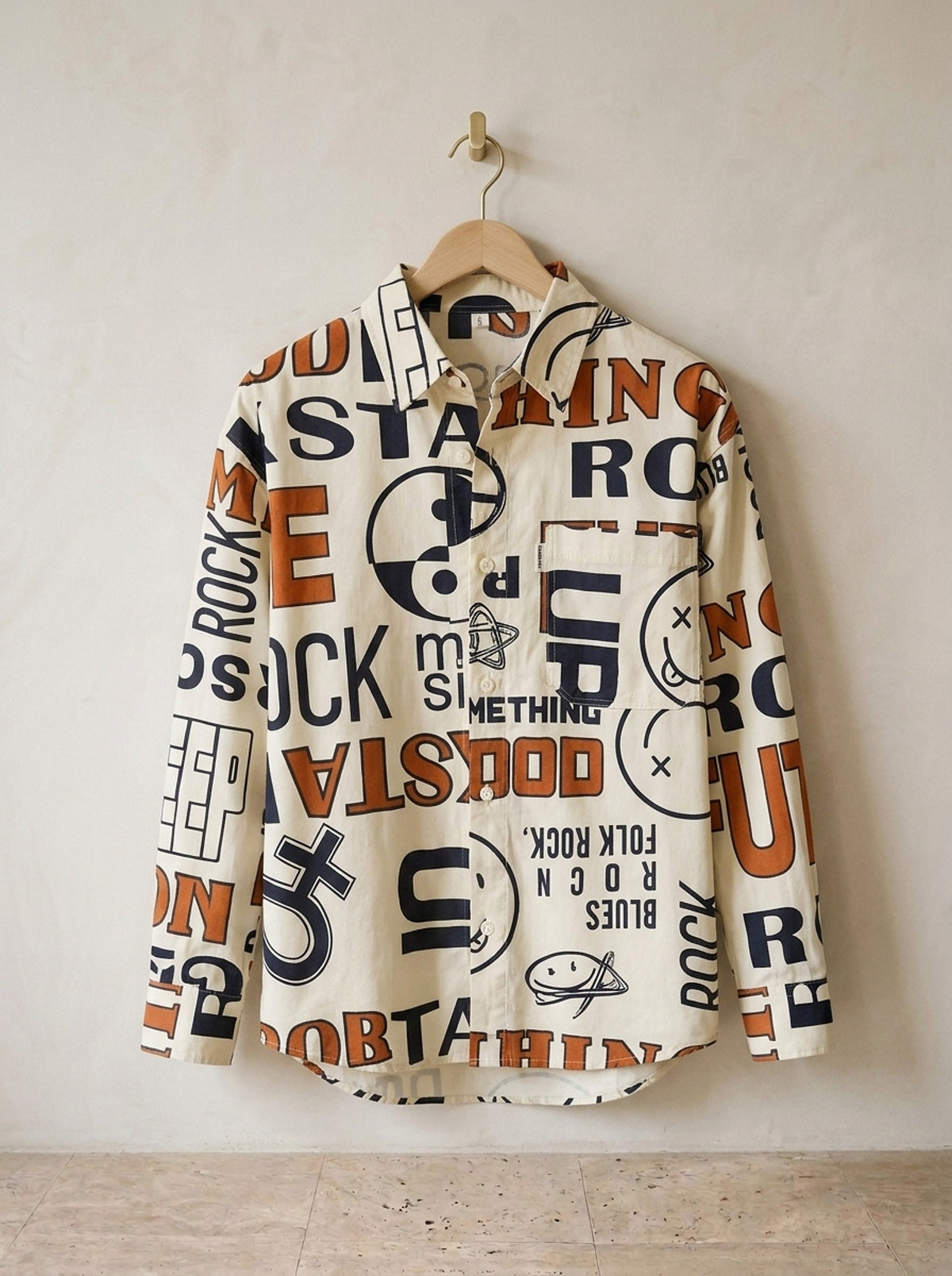 Laranja | Camisa estampa de palavras Bari laranja – peça sozinha, foto de produto