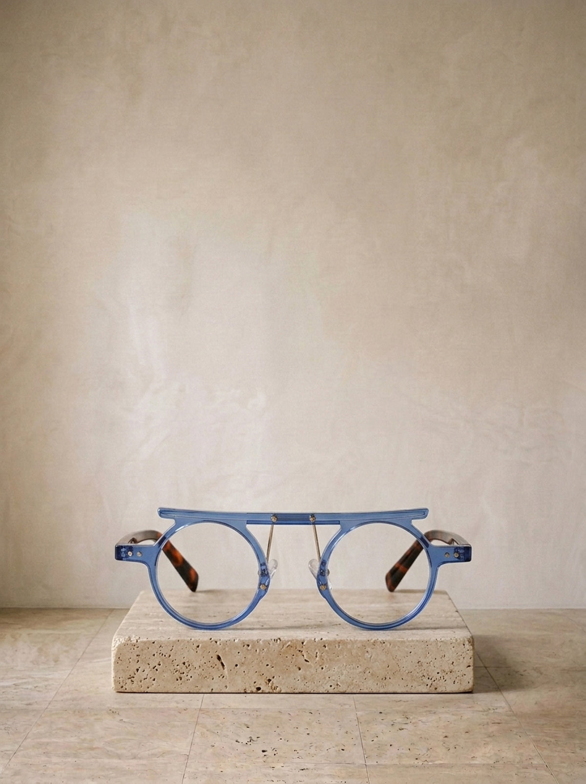 Leopardo azul/Transparente | Óculos de sol de acetato Bolzano leopardo azul/transparente – peça sozinha, foto de produto