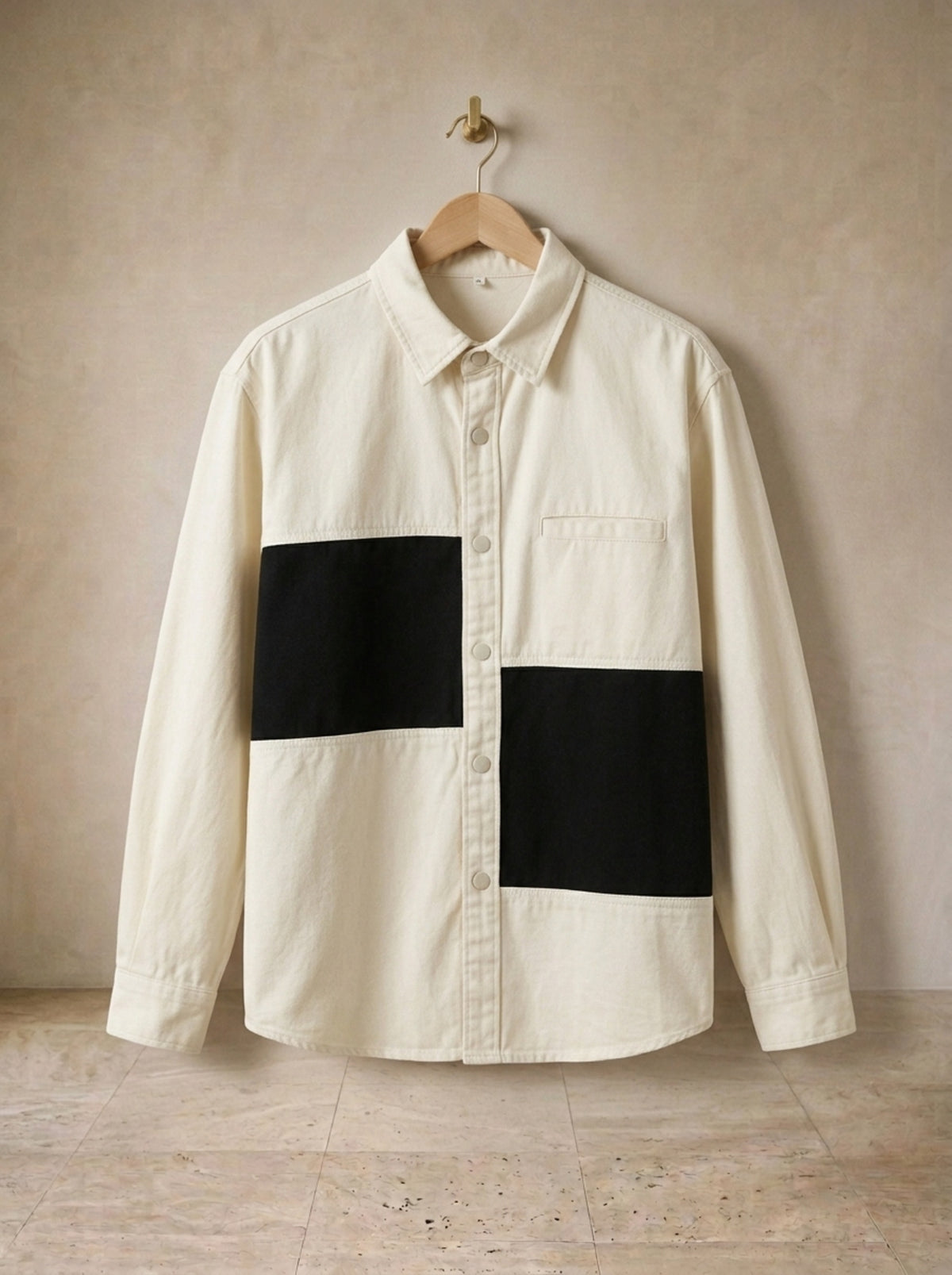Branco | Camisa patchwork manga longa Conques branco – peça sozinha, foto de produto
