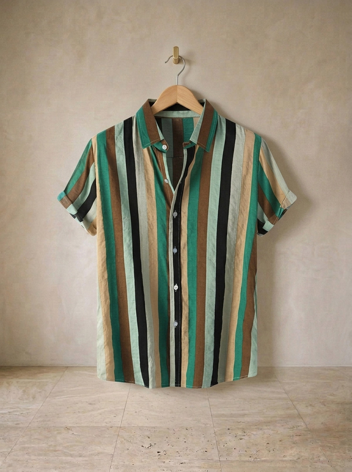 Camisa listrada verde Dublin – peça sozinha, foto de produto