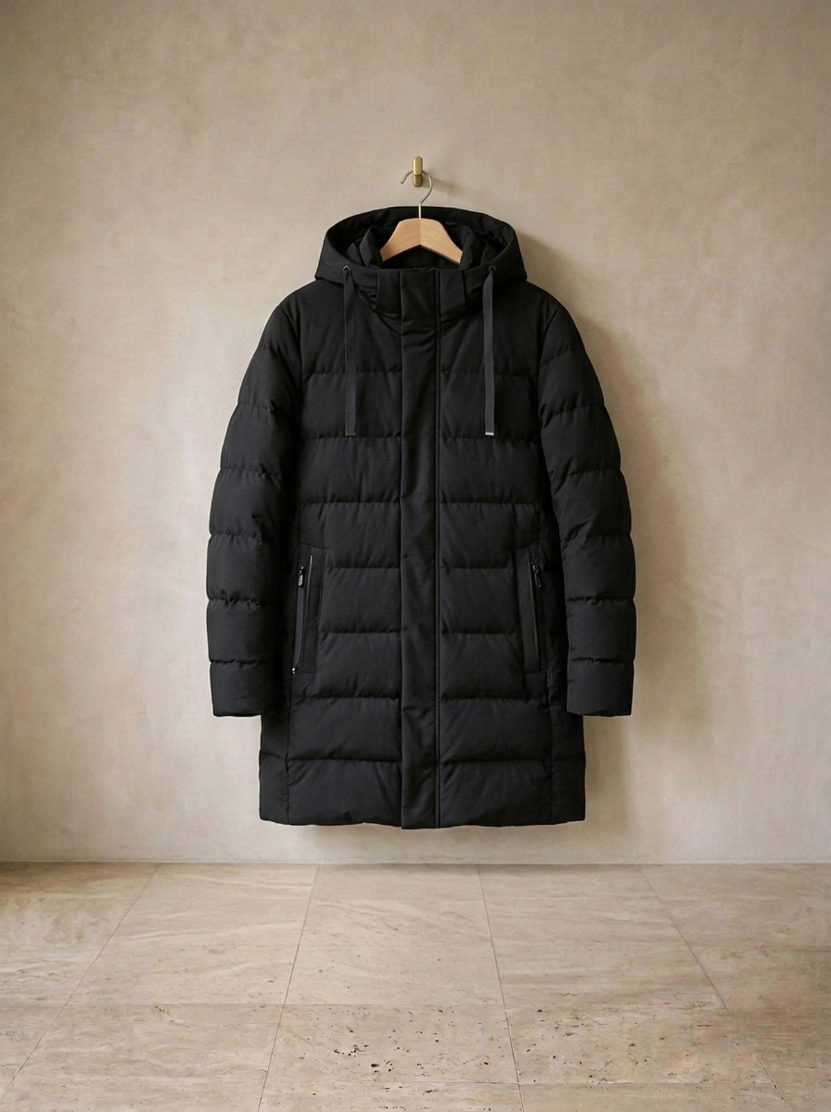 Preto | Casaco puffer comprido Gotemburgo preto – peça sozinha, foto de produto