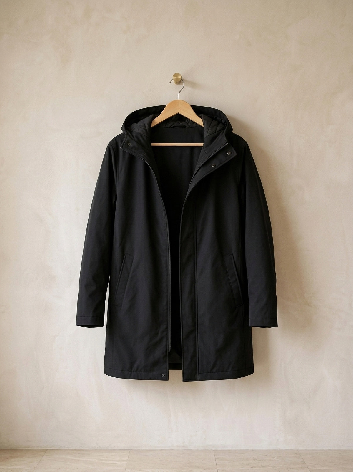 Preto | Parka com capuz Groningen preto – peça sozinha, foto de produto