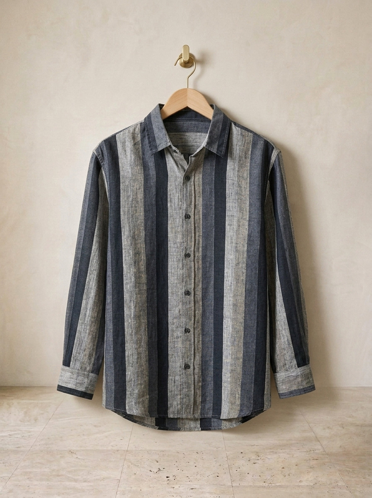 Camisa de linho listrada Nápoles – peça sozinha, foto de produto