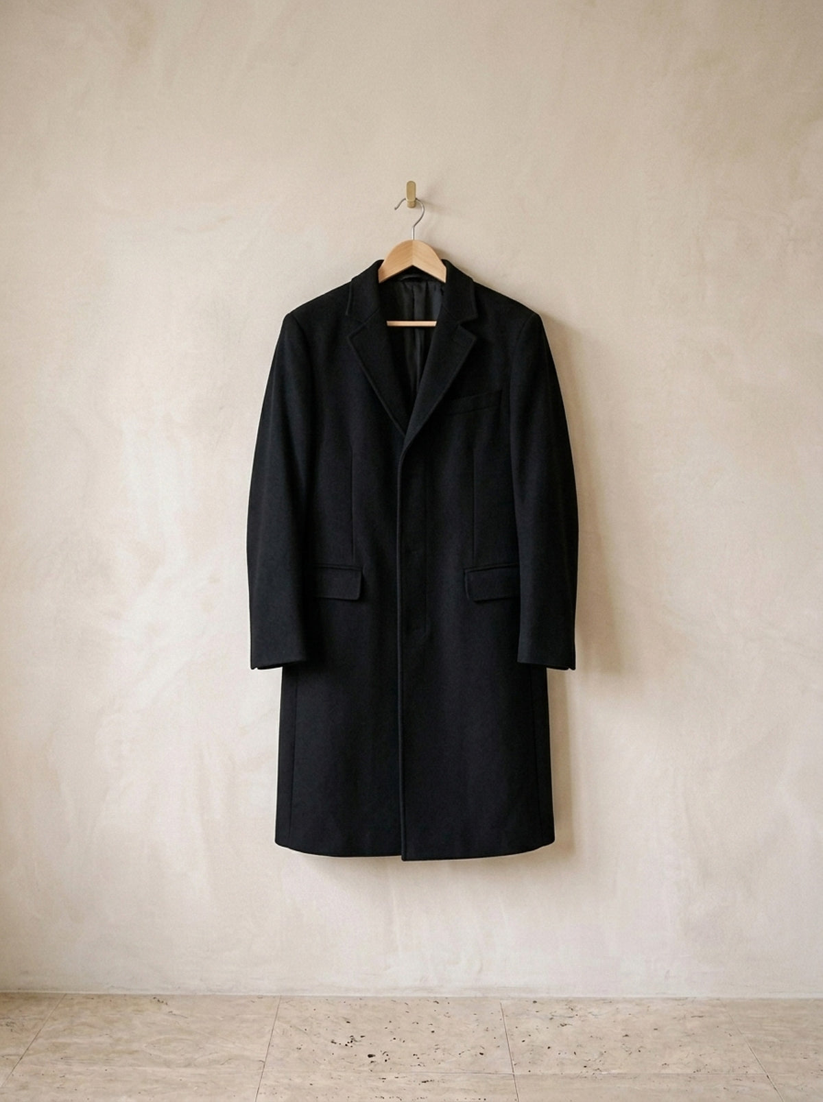 Preto | Sobretudo de lã comprido Omiš preto – peça sozinha, foto de produto