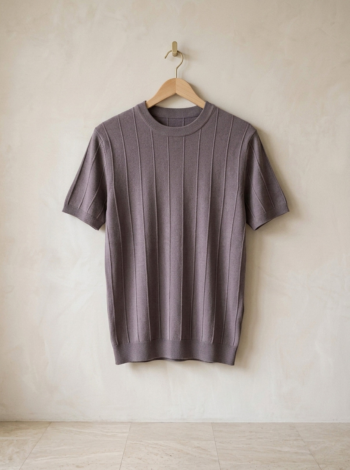 Cinza | Camiseta de tricô Otranto cinza – peça sozinha, foto de produto