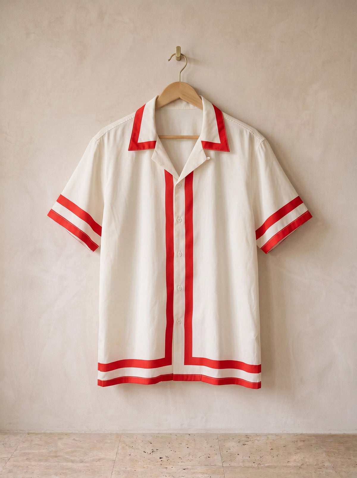 Vermelho | Camisa com faixas de contraste Oviedo vermelho – peça sozinha, foto de produto