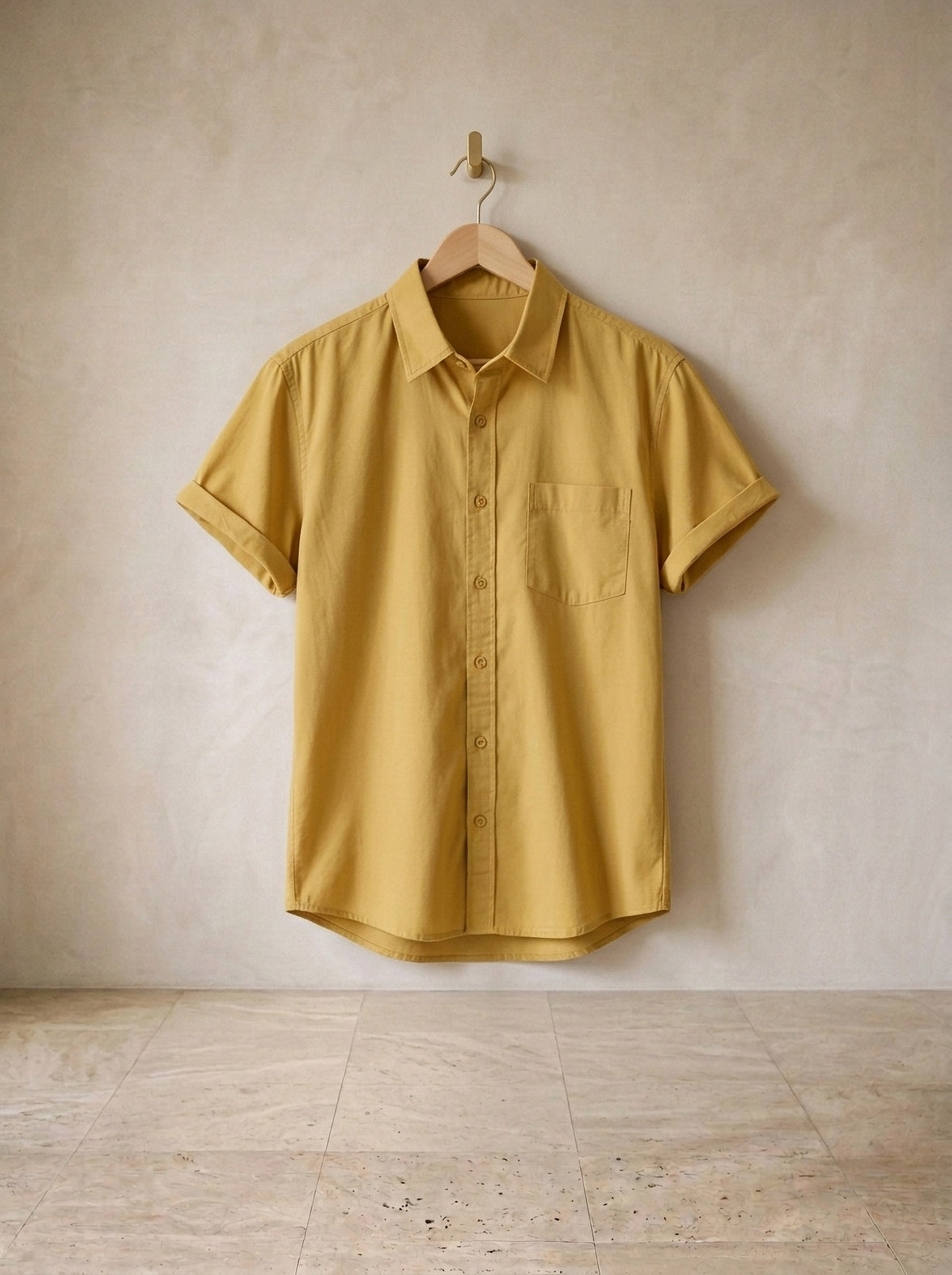 Amarelo | Camisa social slim Riquewihr amarelo – peça sozinha, foto de produto