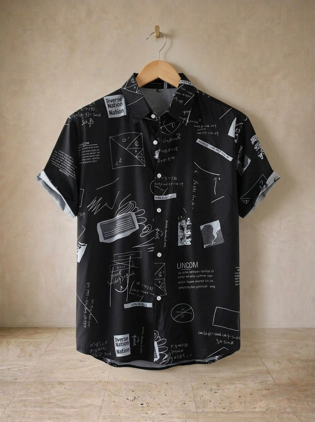 Preto | Camisa estampada Segovia preto – peça sozinha, foto de produto