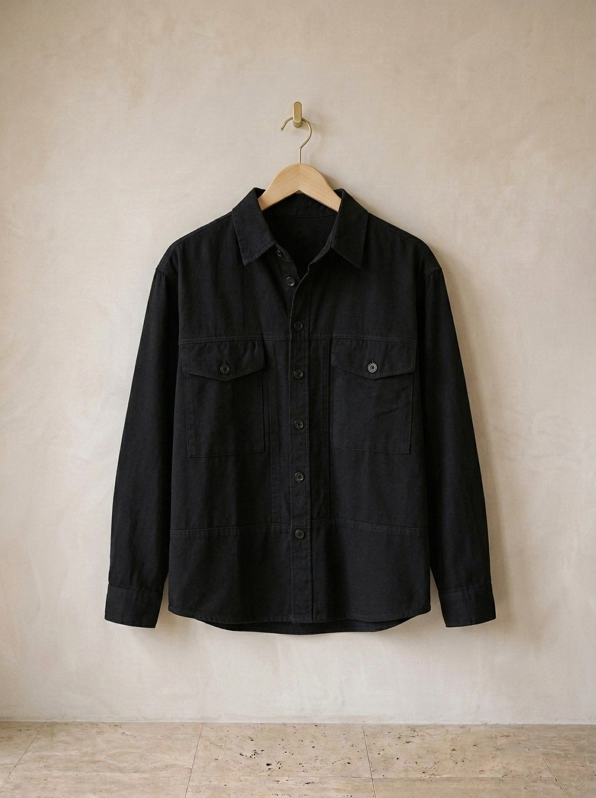 Preto | Camisa de algodão Turim preto – peça sozinha, foto de produto