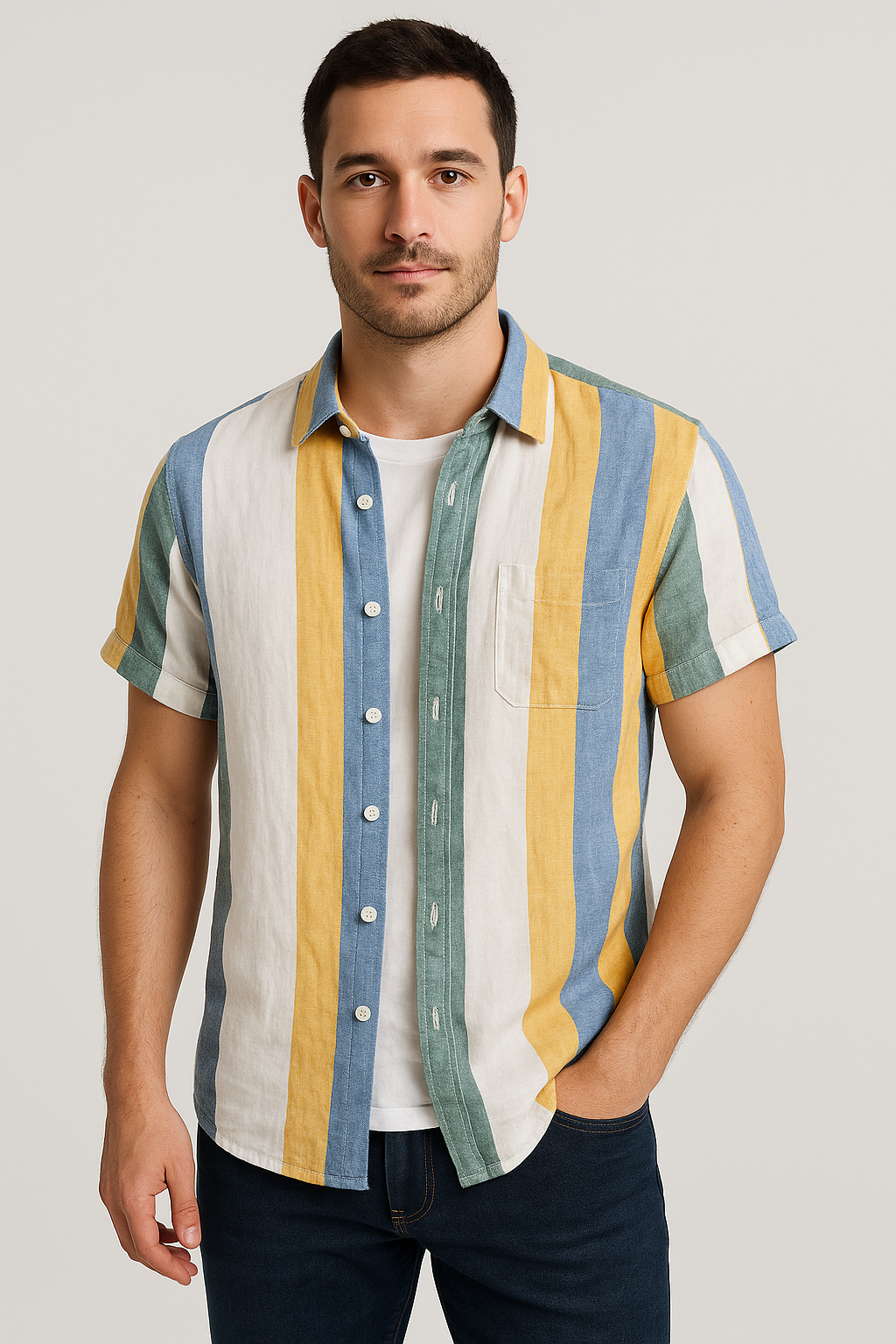 Camisa Linho Puro Premium Extra Slim Fit Distinto Sartong Ericeira®