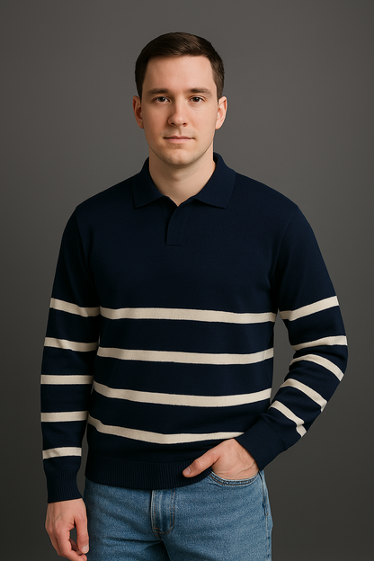 Suéter Masculino Clássico Algodão Confortável Elegante Atemporal Sartong Lauterbrunnen®