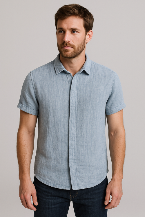 Camisa Social Linho Italiano Ultra Premium De Corte Clássico Moderno Elegante E Atemporal Sartong Henninger®