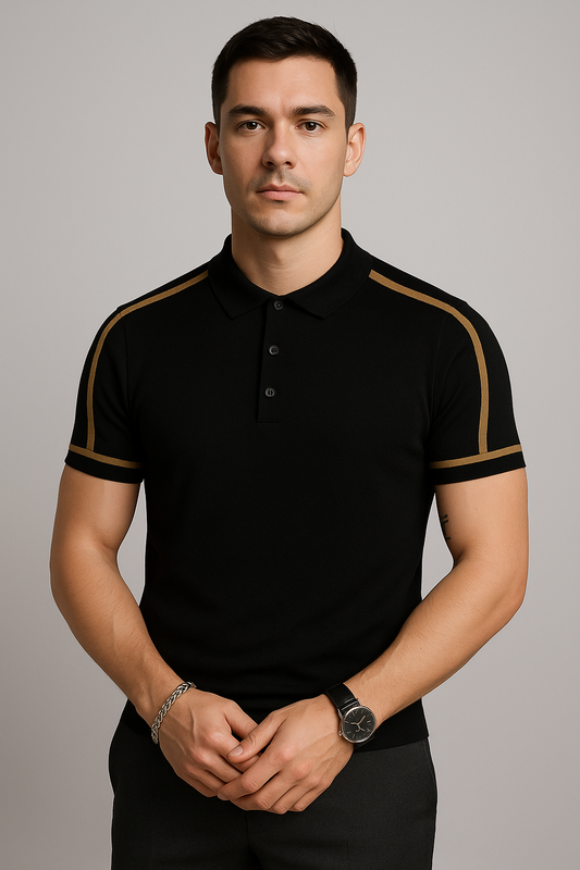 Camisa Polo Masculina Tricot Premium Autêntico com Acabamento Metálico Sartong Barcelona®