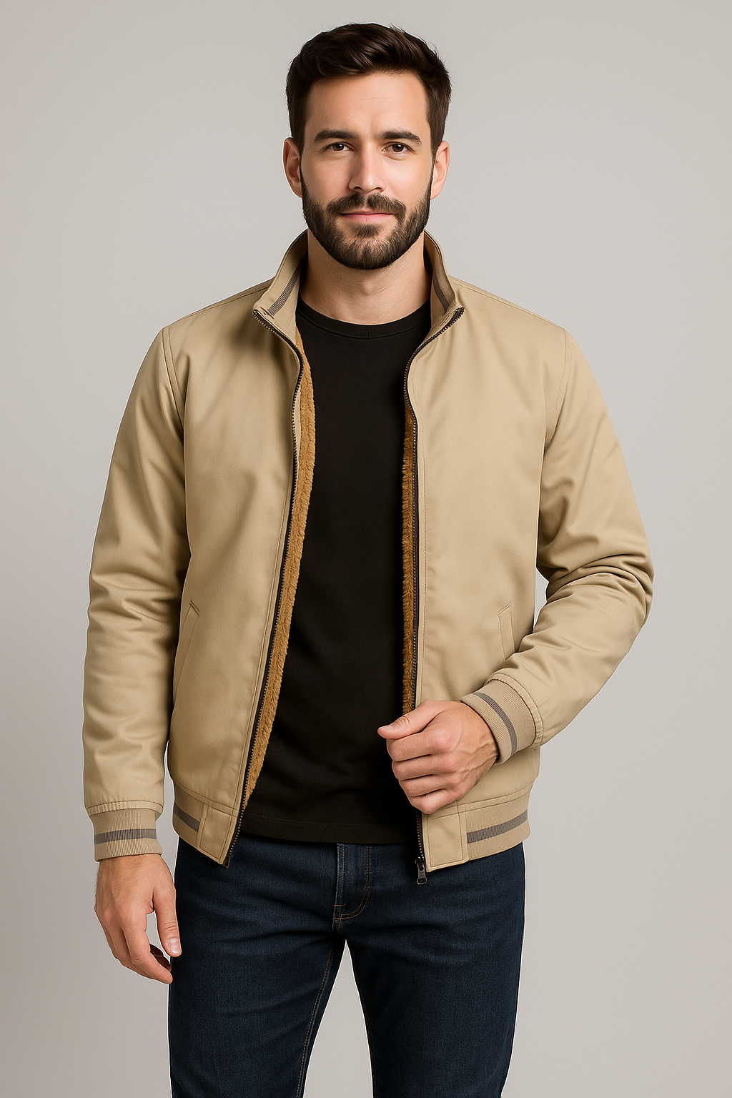 Jaqueta Masculina Clássica Elegante em Algodão Poliéster e Lã Sartong Visby®