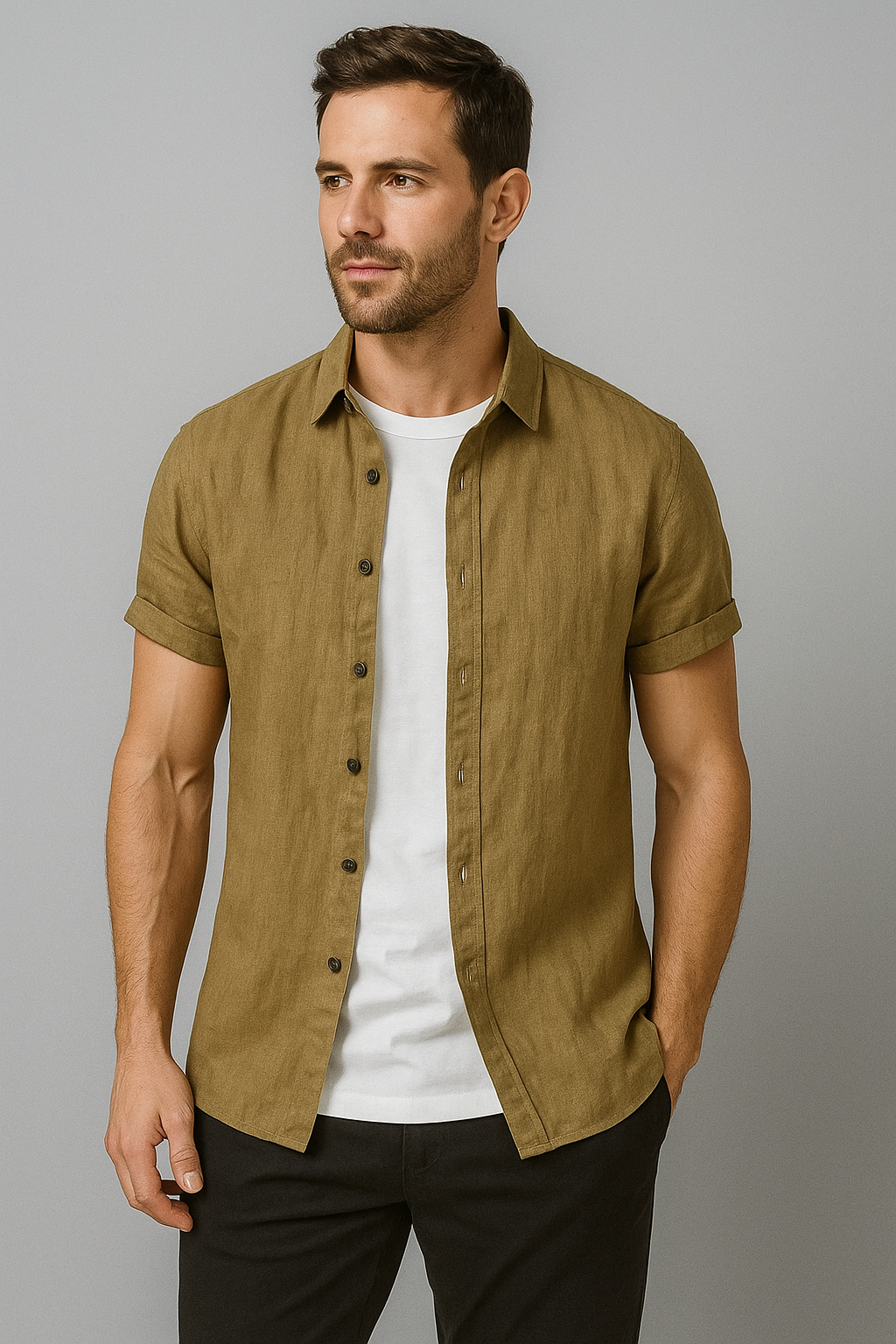 Camisa Linho Puro Premium Atemporal Elegante Conforto Supremo Acabamento Refinado Sartong Cuenca®