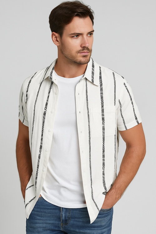 Camisa Casual Estiloso Exquisito Iconico Algodão Puro Sartong San Granada®