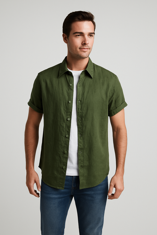 Camisa Social de Linho Premium Ultra Fino com Caimento Casual Solto Sartong Olbia®