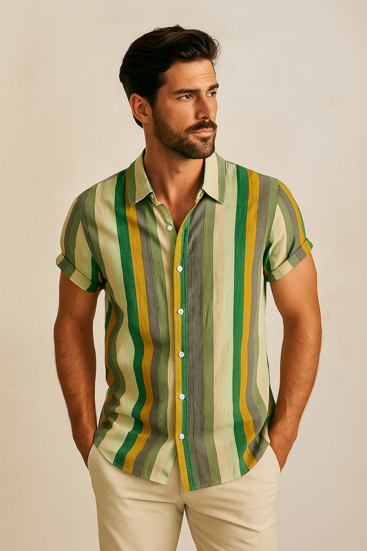 Camisa Casual Algodão Premium Leve Edição Limitada Luxo Toscano Exclusivo Sartong Ostuni®