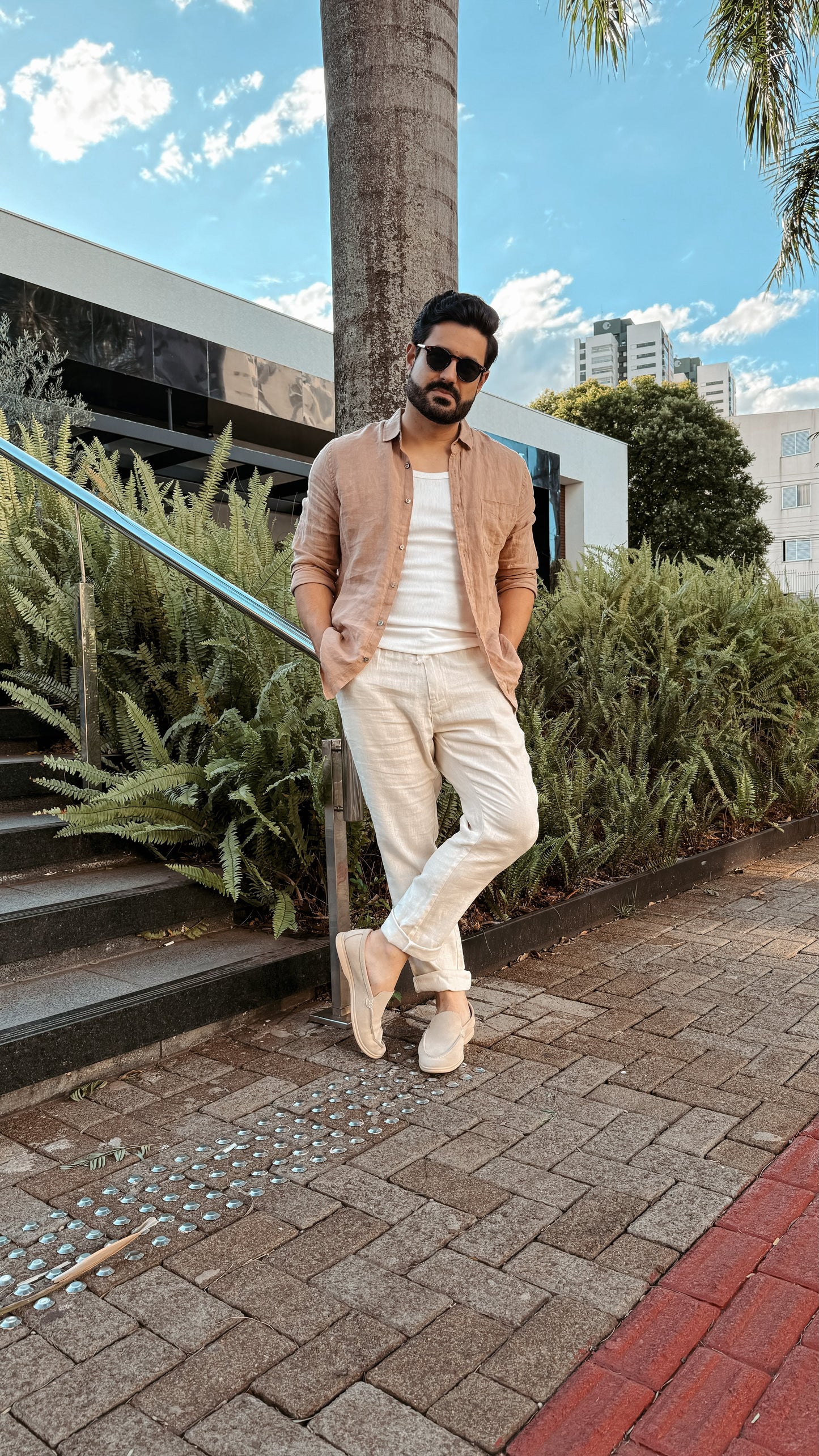 Calça Linho Italiano Ultra Premium Formato Slim Elegante Masculina Sartong Liverpool®