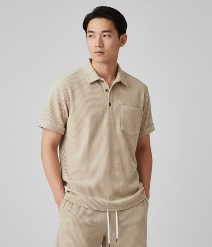 Conjunto Veludo Aveludado Premium Camisa Social Masculina Clássica Sartong Manosque®