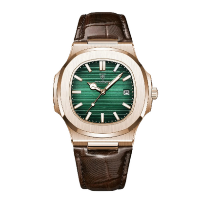 Relógio Masculino Inox Premium Pulseira Couro Rachado Ouro Premium Sartong Bagni®