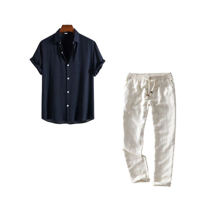 Conjunto Camisa Social Clássica Elegante Linho Premium Sartong Angeles®