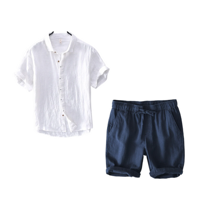 Conjunto Camisa Linho De Qualidade + Short Linho Premium Sartong Charleston®