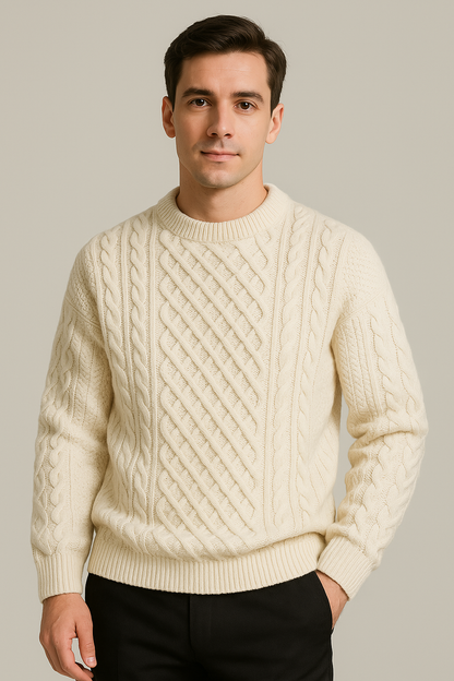 Suéter Masculino Clássico Premium Atemporal Em Algodão Suave Com Elastano Sartong Friuli®
