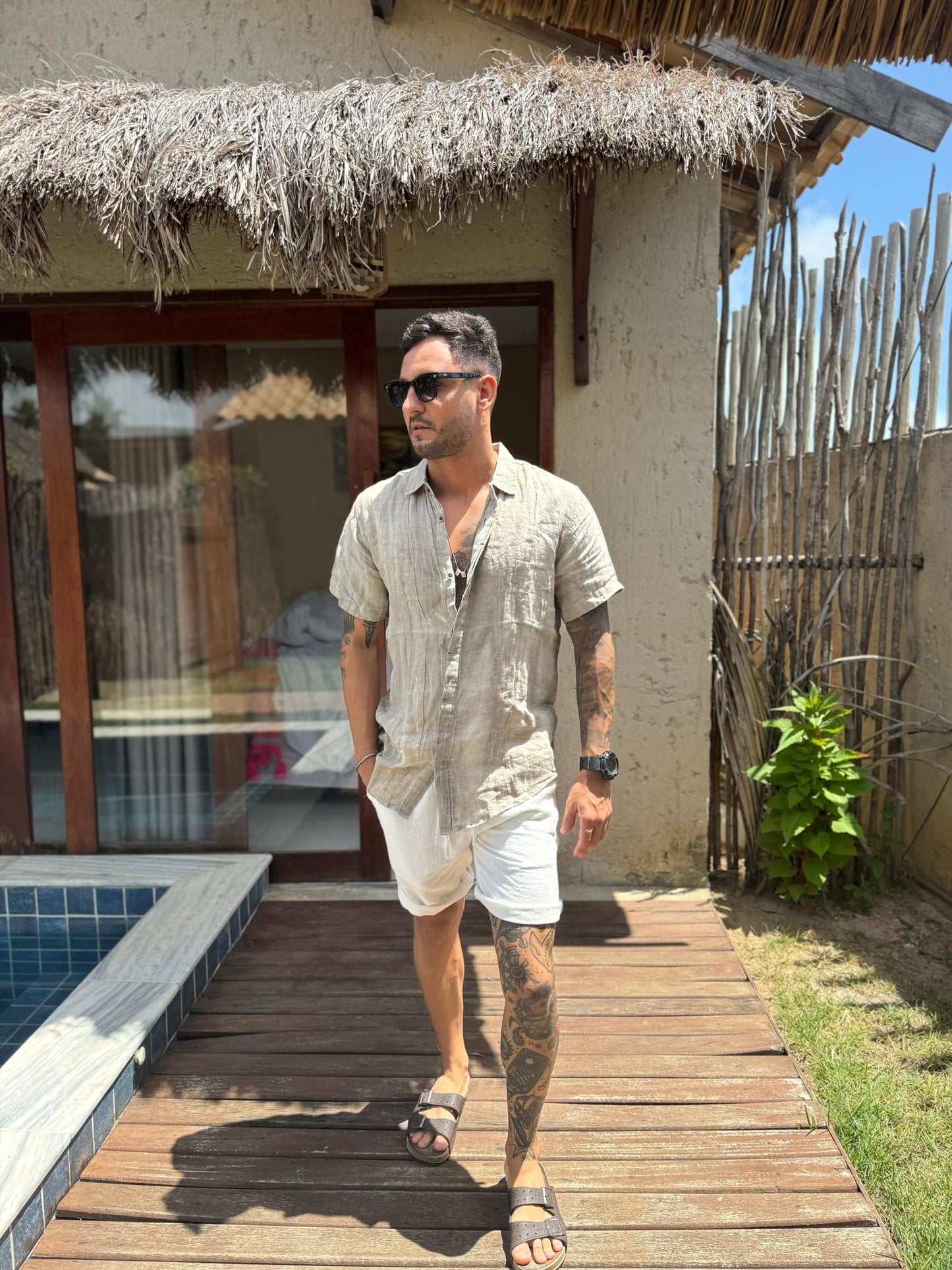 Conjunto Camisa Linho Puro + Calça Linho Estilosa Sartong Savannah®