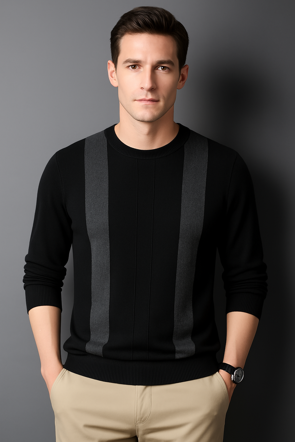 Suéter Premium de Malha Masculino Clássico Atemporal Luxuoso Elegante Sartong Courchevel®