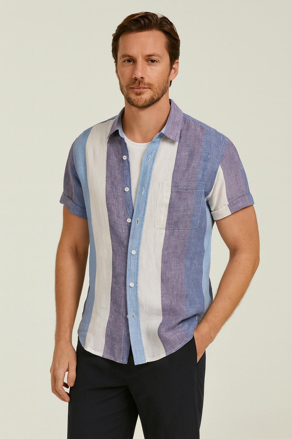 Camisa Linho Puro Premium Extra Slim Fit Distinto Sartong Ericeira®