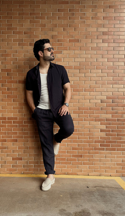 Calça Linho Italiano Ultra Premium Formato Slim Elegante Masculina Sartong Liverpool®