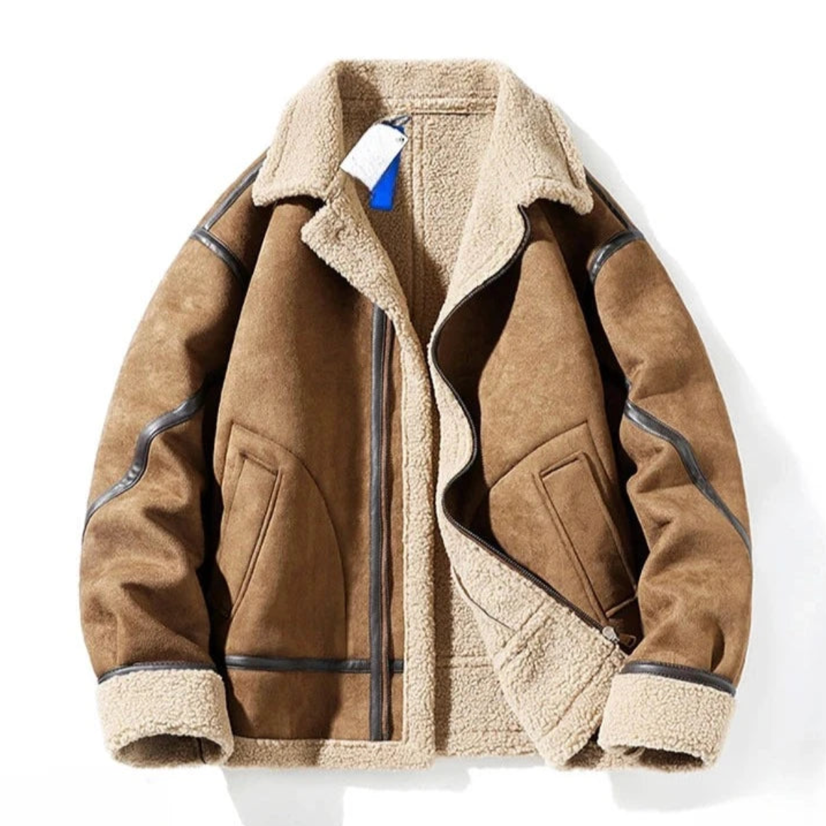 Jaqueta Casual Luxo Refinado Artesanal Couro Lã Premium Italiano Exclusivo Sartong Bruges®