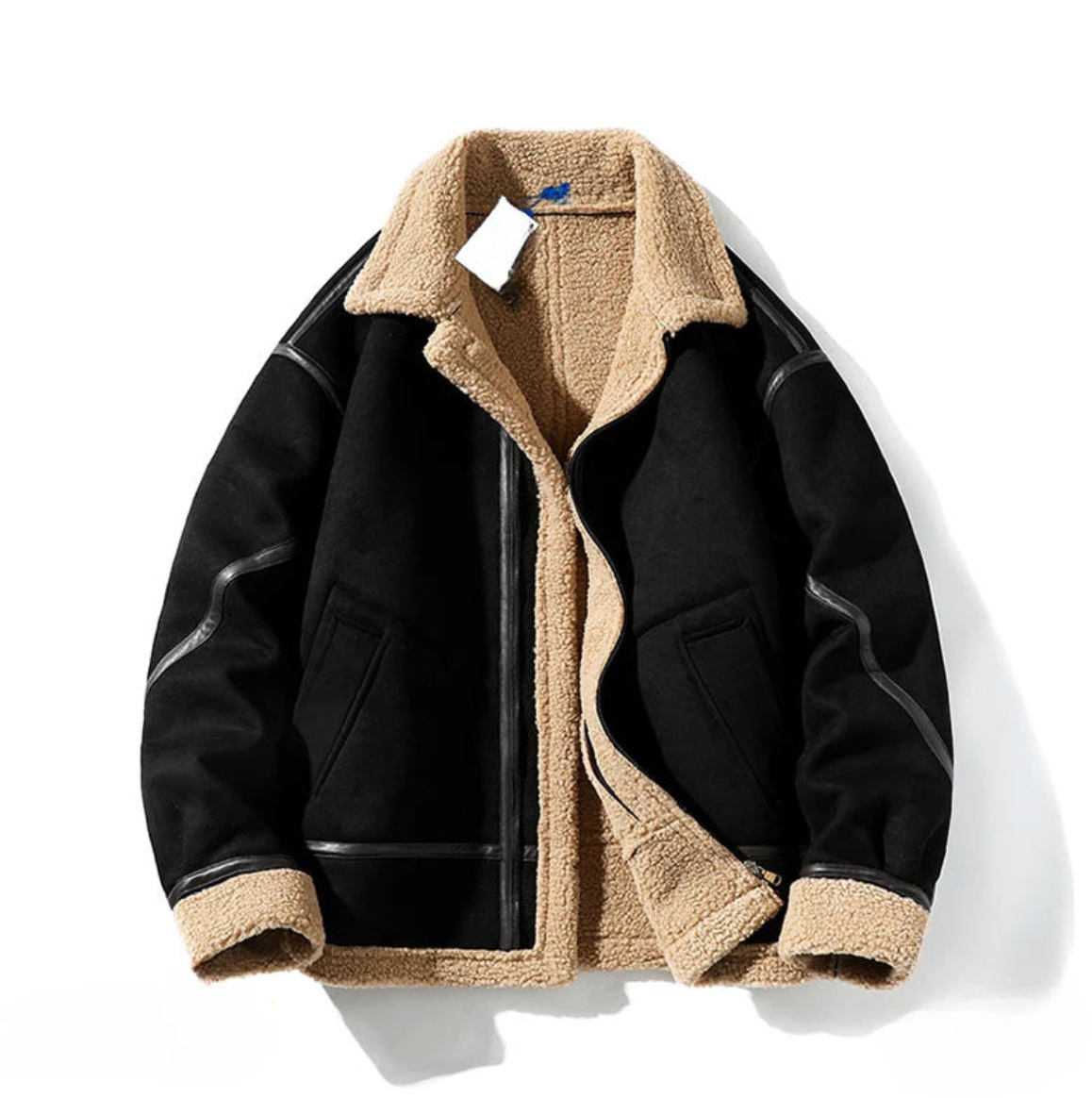 Jaqueta Casual Luxo Refinado Artesanal Couro Lã Premium Italiano Exclusivo Sartong Bruges®