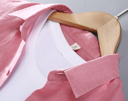 Camisa Linho Puro Premium Casual Refinado Luxuoso Sartong San Mijas®