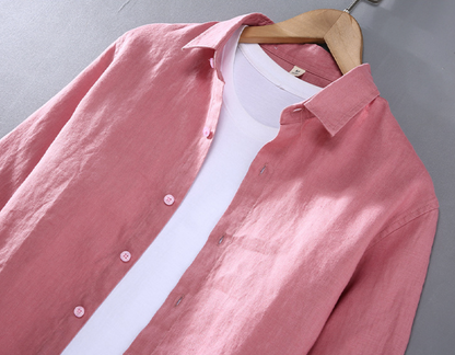 Camisa Linho Puro Premium Casual Refinado Luxuoso Sartong San Mijas®