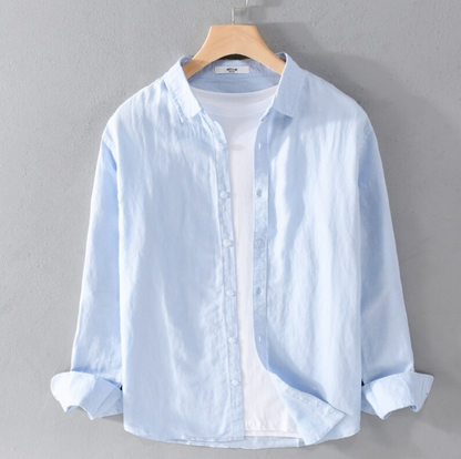 Camisa Social Slim Linho Puro Clássica Alfaiataria Refinada Acabamento Premium Sartong Marselha®