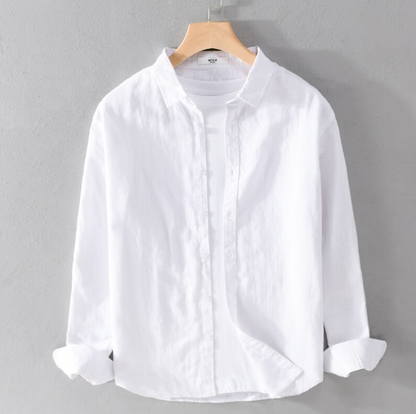 Camisa Social Slim Linho Puro Clássica Alfaiataria Refinada Acabamento Premium Sartong Marselha®