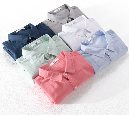 Camisa Social Slim Linho Puro Clássica Alfaiataria Refinada Acabamento Premium Sartong Marselha®