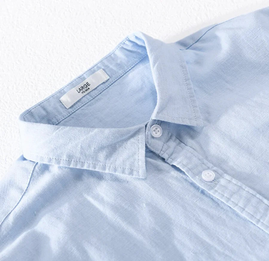 Kit Camisa Linho Premium Clássico Exclusivo + Short Linho Slim Elegante Sartong Plovdiv®