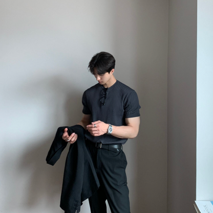 Camiseta Tricot Premium Atemporal Luxuoso Clássica Masculina Sartong Lillehammer®