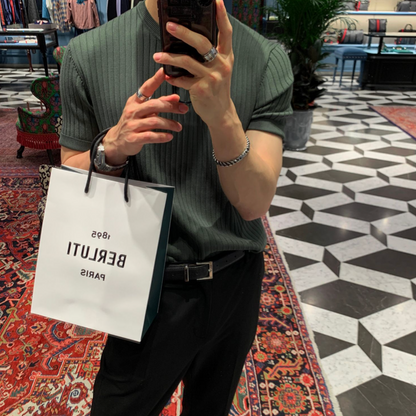 Camiseta Tricot Premium Atemporal Luxuoso Clássica Masculina Sartong Lillehammer®