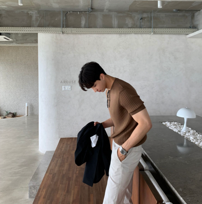 Camiseta Tricot Premium Atemporal Luxuoso Clássica Masculina Sartong Lillehammer®