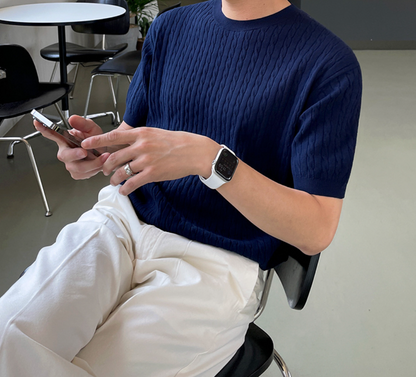 Camiseta Tricot Premium Italiano Elegante Algodão Elastano Comfort Máximo Sartong Alberobello®