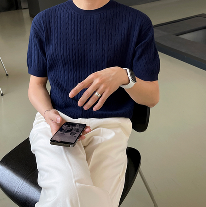 Camiseta Tricot Premium Italiano Elegante Algodão Elastano Comfort Máximo Sartong Alberobello®