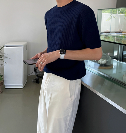 Camiseta Tricot Premium Italiano Elegante Algodão Elastano Comfort Máximo Sartong Alberobello®